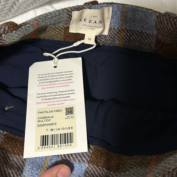 Sezane Fábio plaid wool pants - Picture 5 of 7